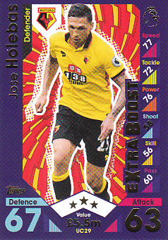 Jose Holebas Watford 2016/17 Topps Match Attax Extra Update Card #UC29